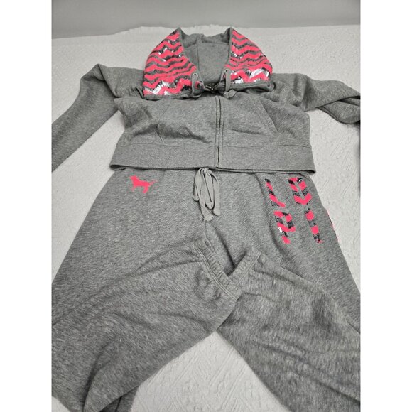 PINK Victoria's Secret Pants - Mean Girls Victorias Secret Pink Full-Zip Hoodie SP & Jogger XS Gray With Pink